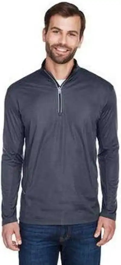 Ultraclub 8230 Men’s Cool &amp; Dry Sport Quarter Zip Pullover Charcoal