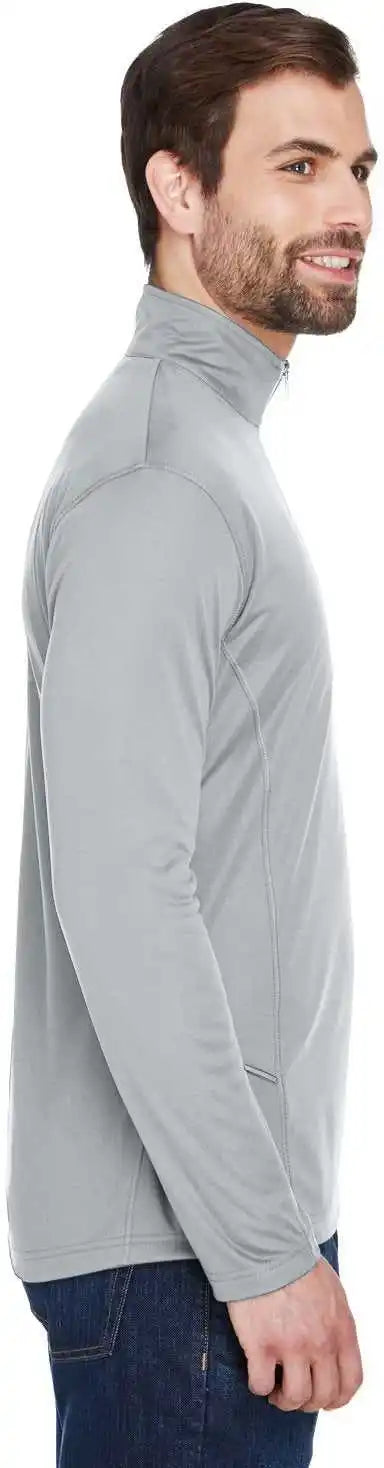 Ultraclub 8230 Men’s Cool & Dry Sport Quarter Zip Pullover Gray