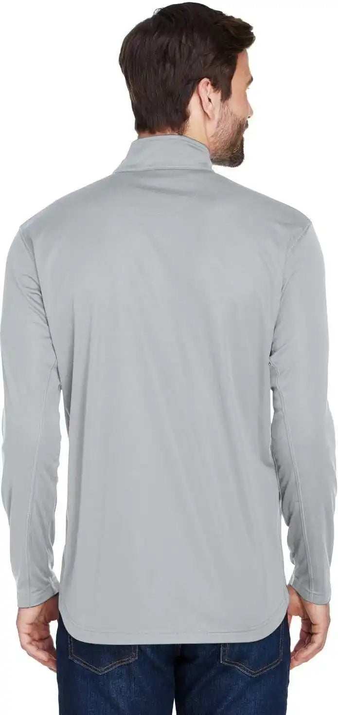Ultraclub 8230 Men’s Cool &amp; Dry Sport Quarter Zip Pullover Gray