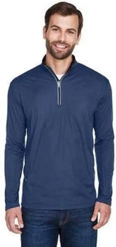 Ultraclub 8230 Men’s Cool & Dry Sport Quarter-zip Pullover - Navy