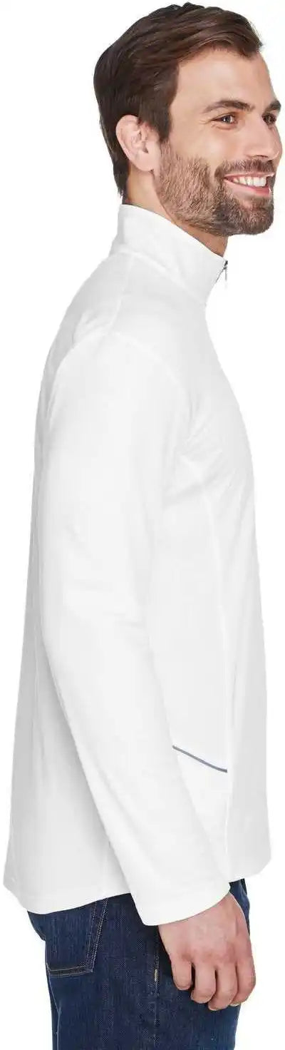 Ultraclub 8230 Men’s Cool &amp; Dry Sport Quarter Zip Pullover White