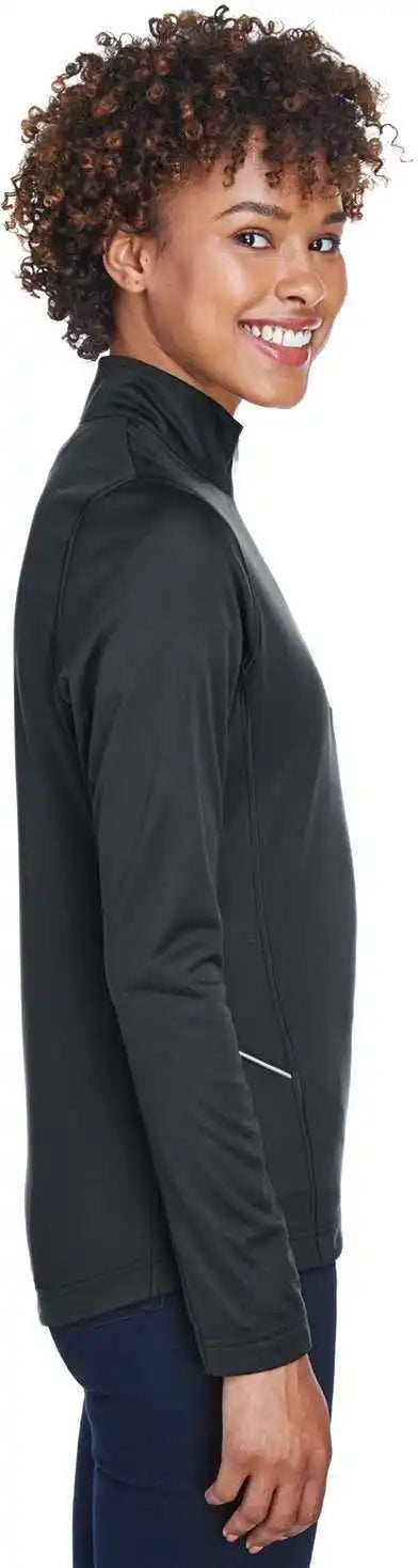 Ultraclub 8230l Ladies’ Cool &amp; Dry Sport Quarter Zip Pullover Black