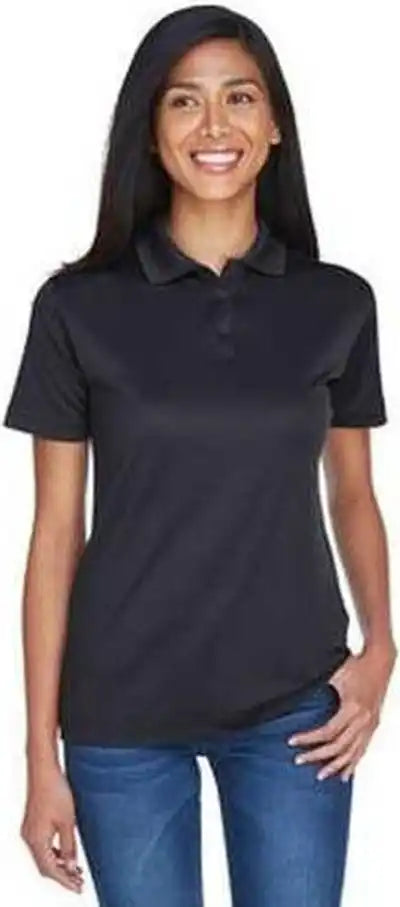 Ultraclub 8404 Ladies’ Cool &amp; Dry Sport Polo - Black