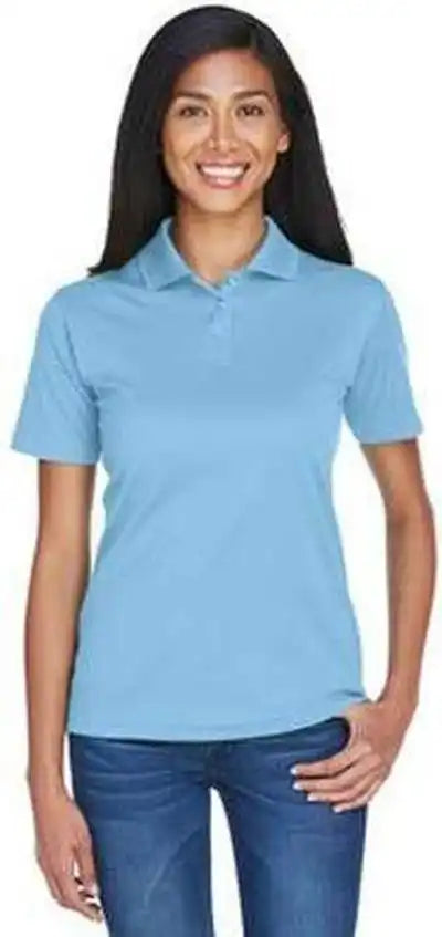 Ultraclub 8404 Ladies’ Cool &amp; Dry Sport Polo - Columbia Blue