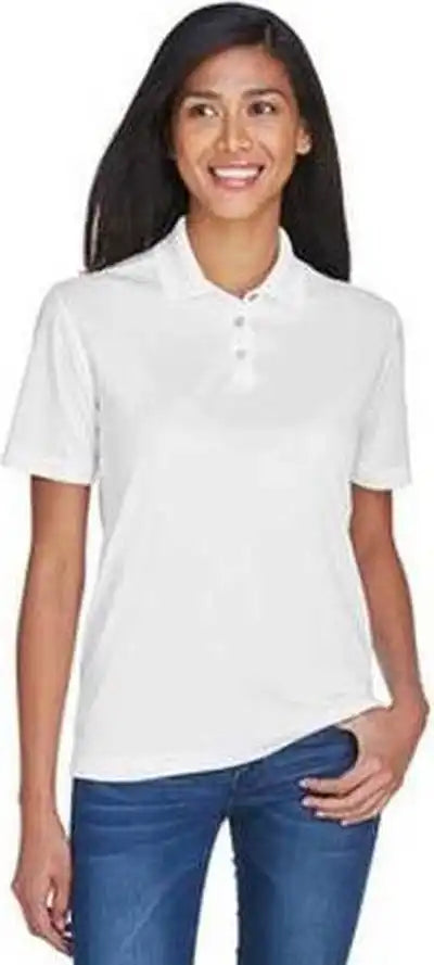 Ultraclub 8404 Ladies’ Cool &amp; Dry Sport Polo - White