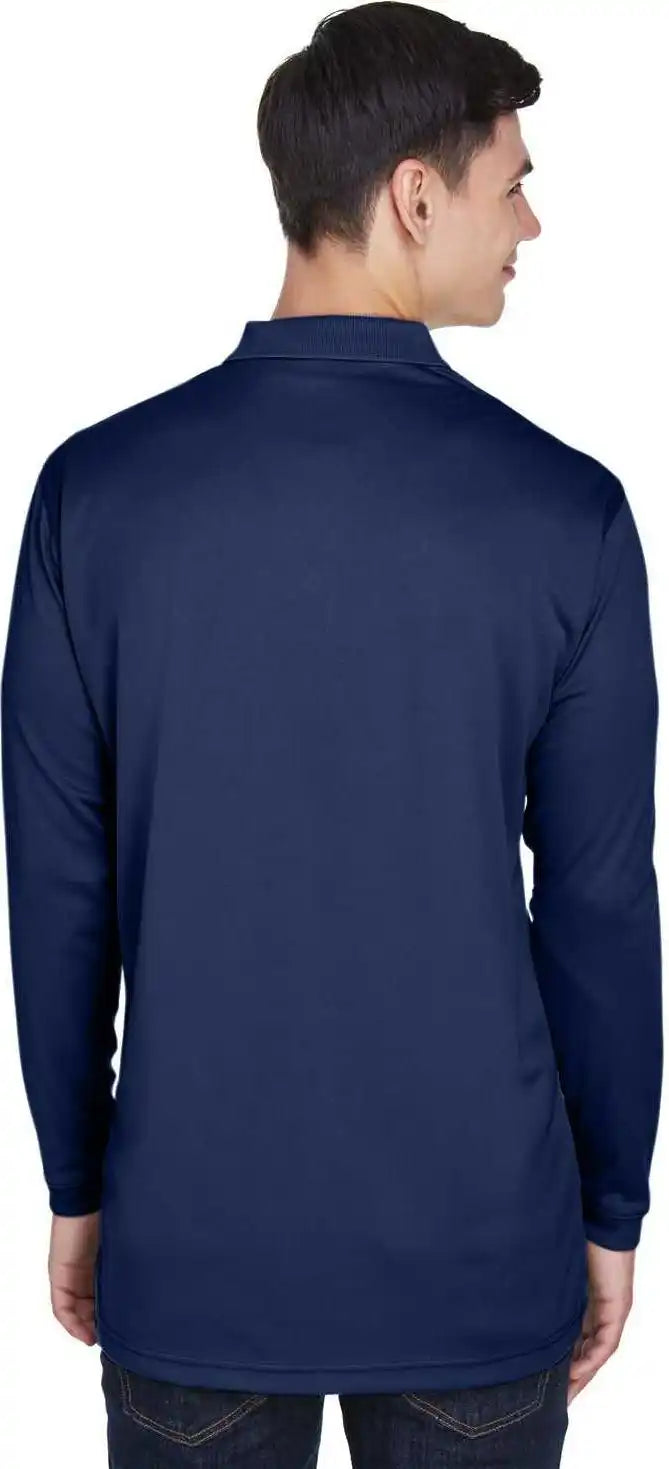 Ultraclub 8405ls Adult Cool &amp; Dry Sport Long Sleeve Polo Navy