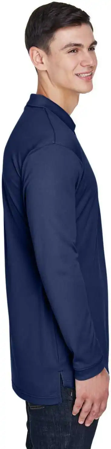 Ultraclub 8405ls Adult Cool & Dry Sport Long Sleeve Polo Navy