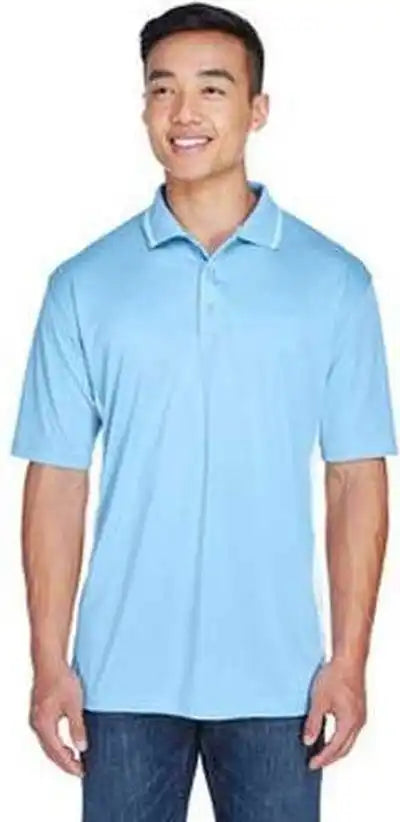 Ultraclub 8406 Men’s Cool &amp; Dry Sport Two-tone Polo - Columb Blue White