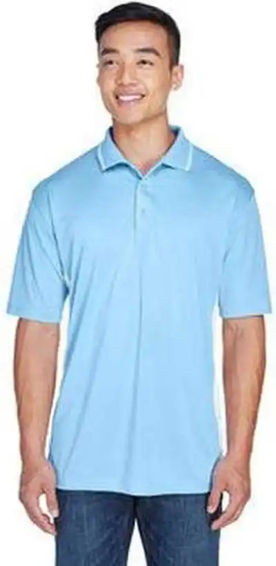 Ultraclub 8406 Men’s Cool &amp; Dry Sport Two-tone Polo - Columb Blue White