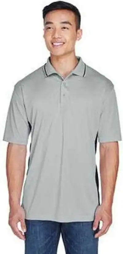 Ultraclub 8406 Men’s Cool &amp; Dry Sport Two-tone Polo - Gray Black