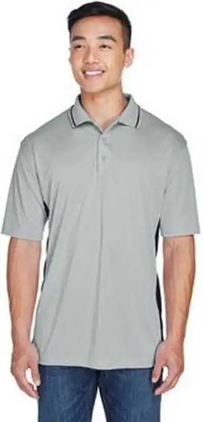 Ultraclub 8406 Men’s Cool &amp; Dry Sport Two-tone Polo - Gray Black