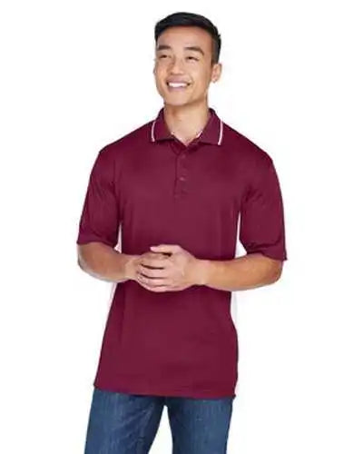 Ultraclub 8406 Men’s Cool &amp; Dry Sport Two-tone Polo - Maroon White
