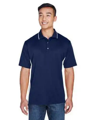 Ultraclub 8406 Men’s Cool & Dry Sport Two Tone Polo Navy White