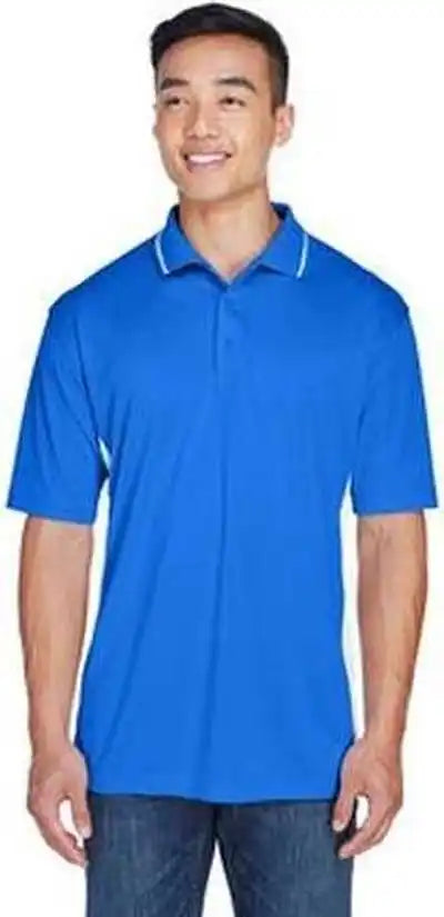 Ultraclub 8406 Men’s Cool & Dry Sport Two Tone Polo Royal White