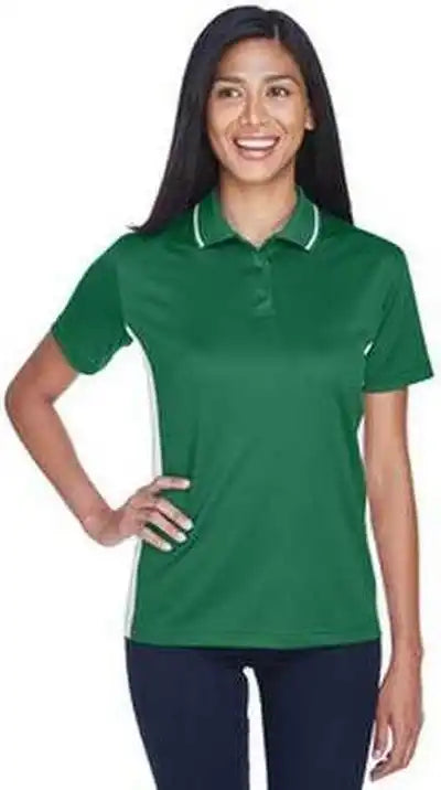 Ultraclub 8406l Ladies’ Cool &amp; Dry Sport Two-tone Polo - Forest Green White
