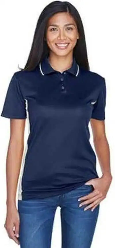 Ultraclub 8406l Ladies’ Cool & Dry Sport Two-tone Polo - Navy White
