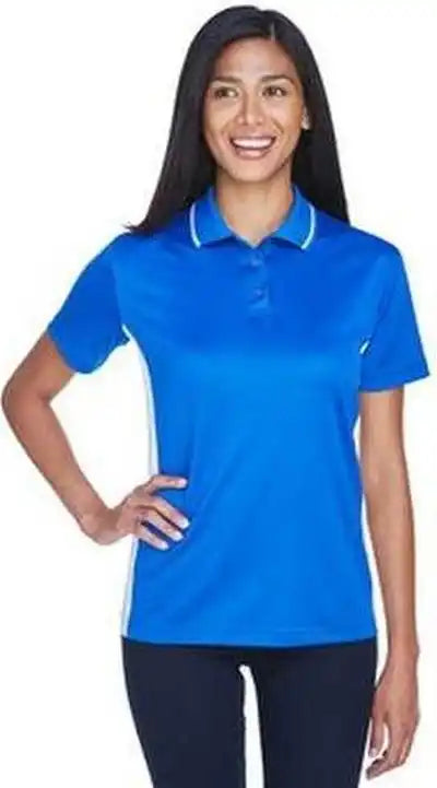 Ultraclub 8406l Ladies’ Cool &amp; Dry Sport Two-tone Polo - Royal White