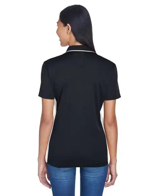 Ultraclub 8406l Women’s Cool &amp; Dry Sport Two-tone Polo - Black Stone