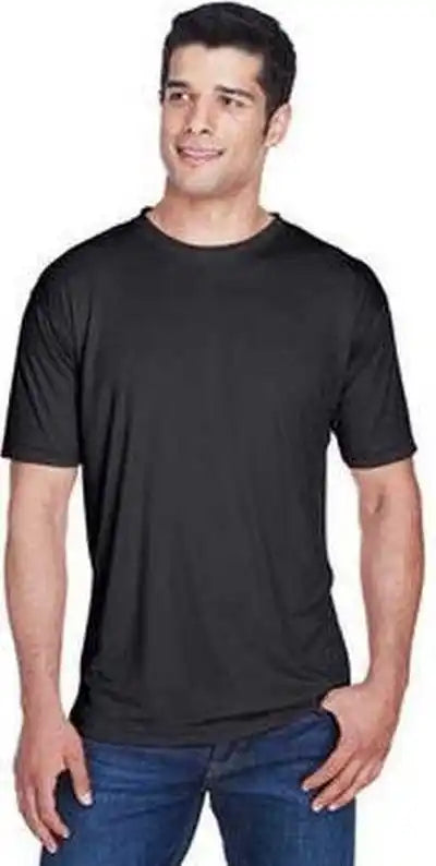 Ultraclub 8420 Men’s Cool &amp; Dry Sport Performance Interlockt Shirt Black