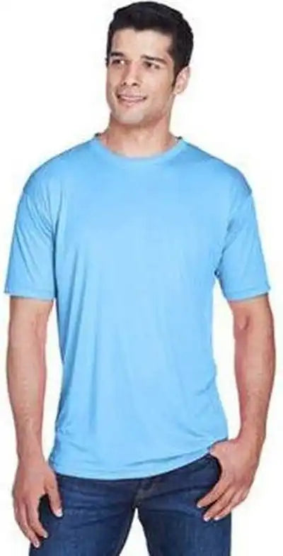 Ultraclub 8420 Men’s Cool &amp; Dry Sport Performance Interlockt Shirt Columbia Blue