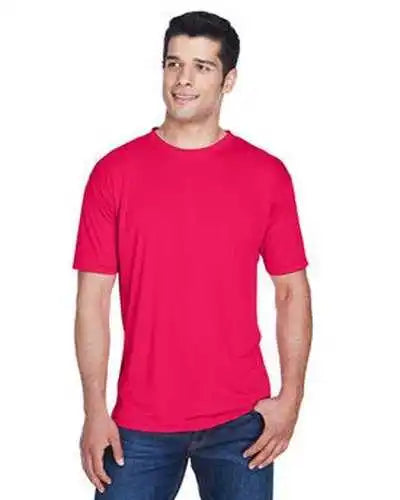 Ultraclub 8420 Men’s Cool &amp; Dry Sport Performance Interlockt Shirt Red