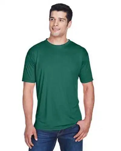 Ultraclub 8420 Men’s Cool &amp; Dry Sport Performance Interlockt Shirt Forest Green