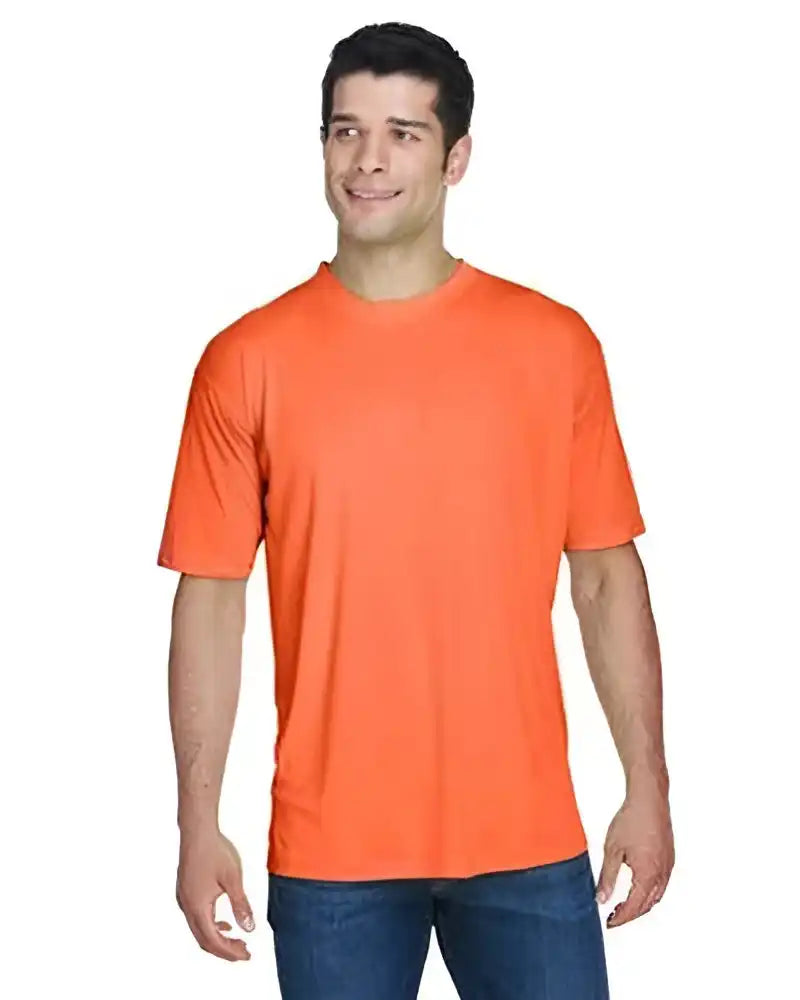 Ultraclub 8420 Men’s Cool & Dry Sport Performance Interlockt Shirt Bright Orange