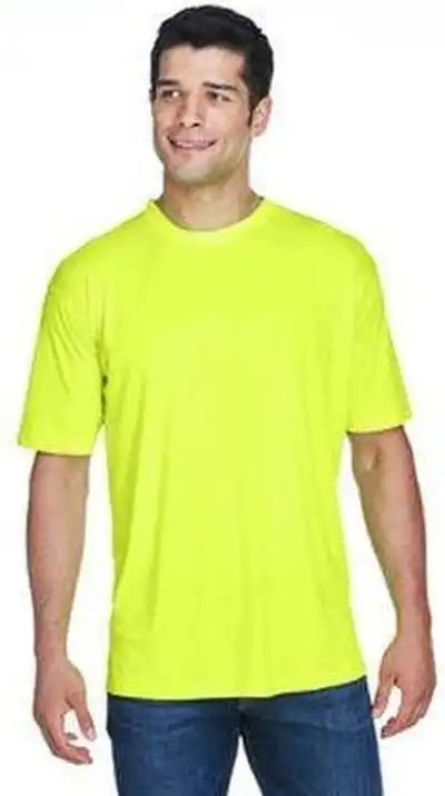 Ultraclub 8420 Men’s Cool &amp; Dry Sport Performance Interlockt Shirt Bright Yellow