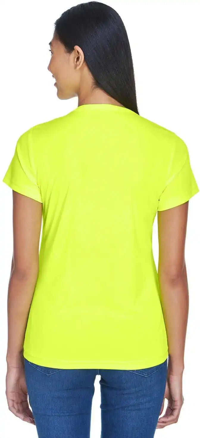 Ultraclub 8420l Ladies’ Cool &amp; Dry Sport Performance Interlockt-shirt - Bright Yellow