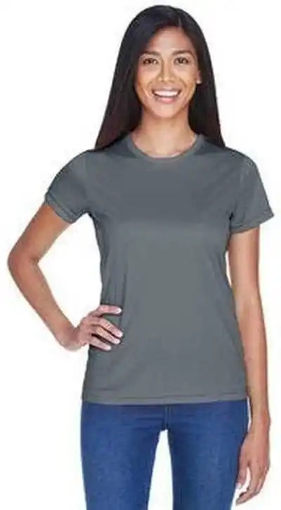 Ultraclub 8420l Ladies’ Cool & Dry Sport Performance Interlockt-shirt - Charcoal