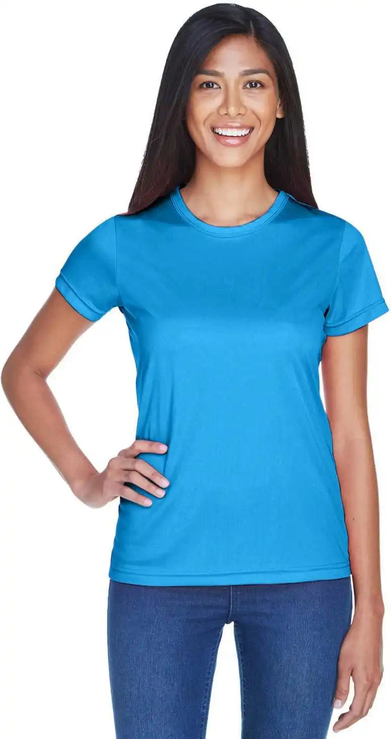 Ultraclub 8420l Ladies’ Cool & Dry Sport Performance Interlockt Shirt Sapphire