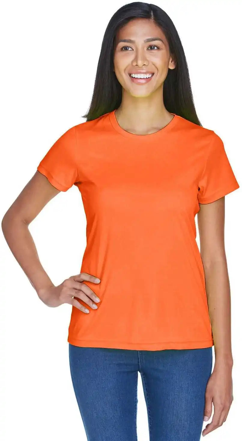 Ultraclub 8420l Ladies’ Cool & Dry Sport Performance Interlockt-shirt - Bright Orange