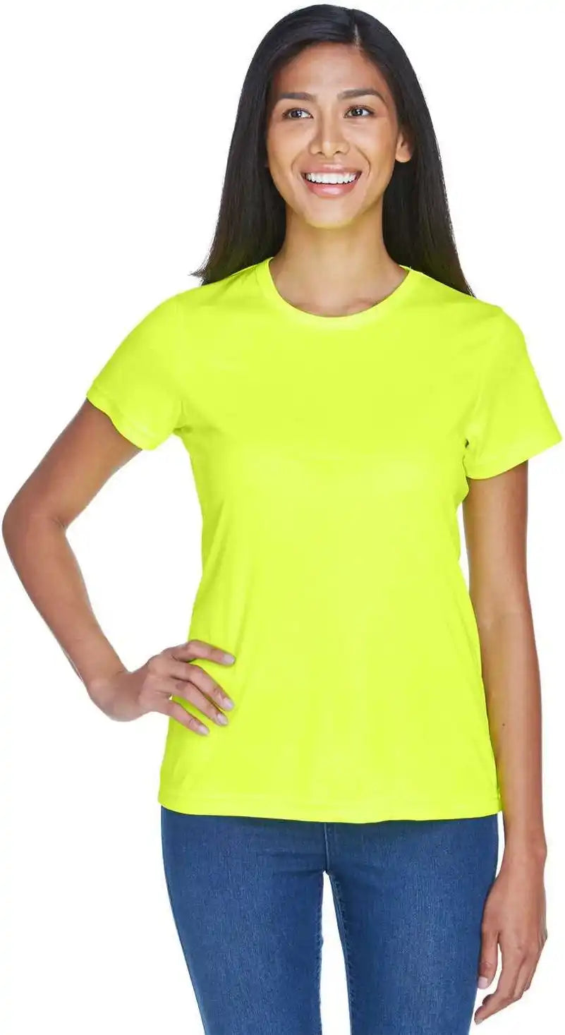 Ultraclub 8420l Ladies’ Cool & Dry Sport Performance Interlockt-shirt - Bright Yellow