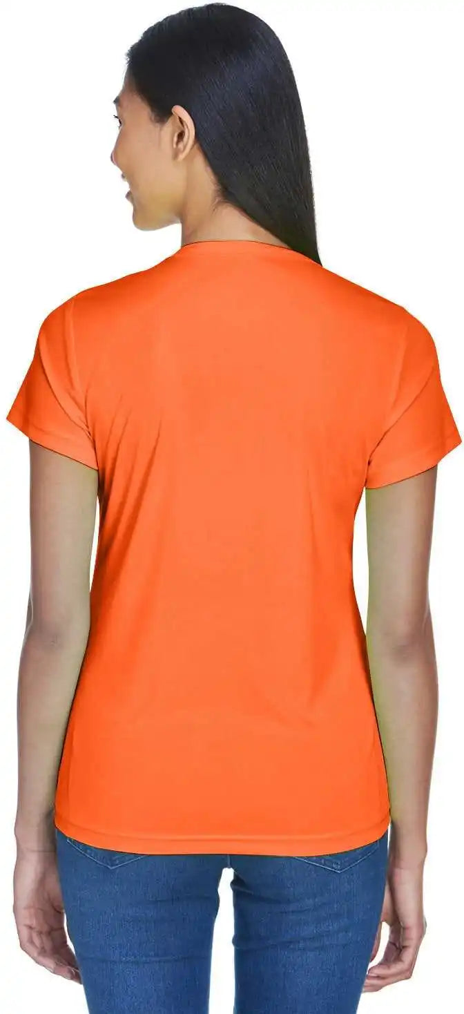 Ultraclub 8420l Ladies’ Cool &amp; Dry Sport Performance Interlockt-shirt - Bright Orange