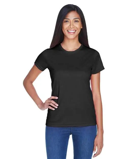 Ultraclub 8420l Women’s Cool & Dry Sport Performance Interlock T-shirt - Black