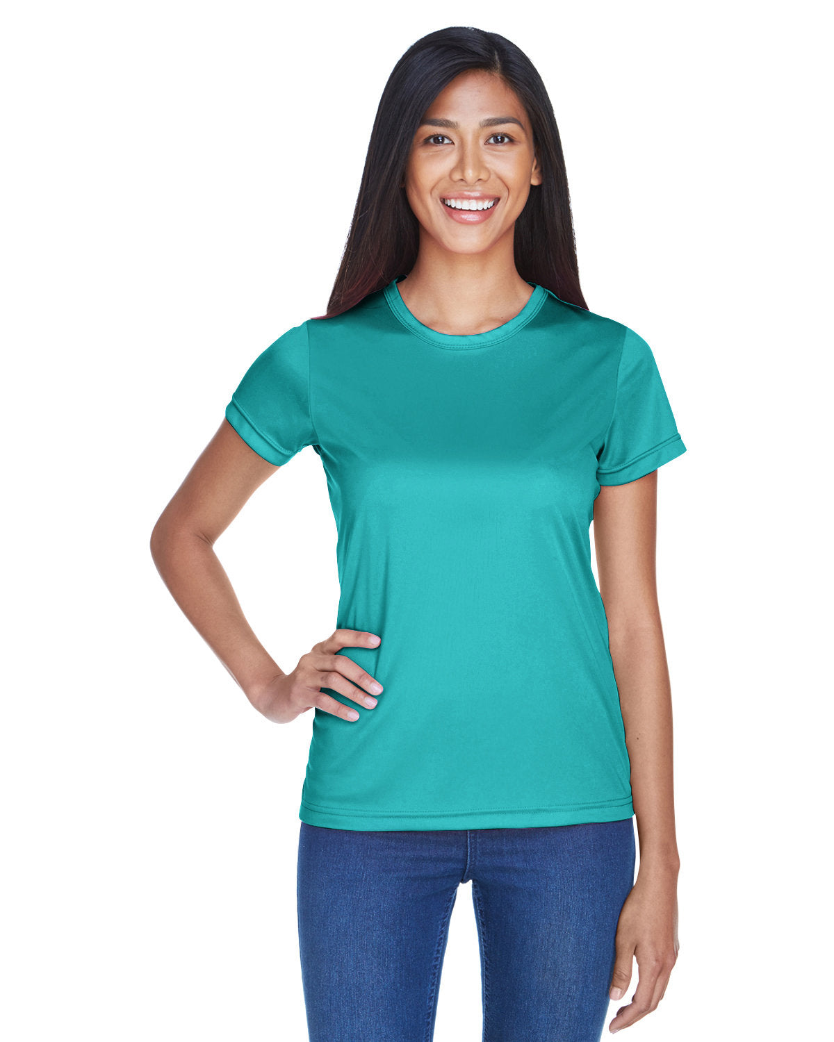 Ultraclub 8420l Women’s Cool & Dry Sport Performance Interlock T-shirt - Jade