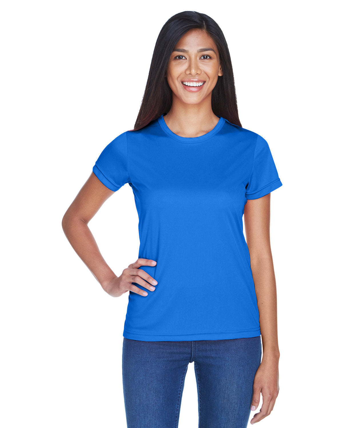 Ultraclub 8420l Women’s Cool & Dry Sport Performance Interlock T-shirt - Royal