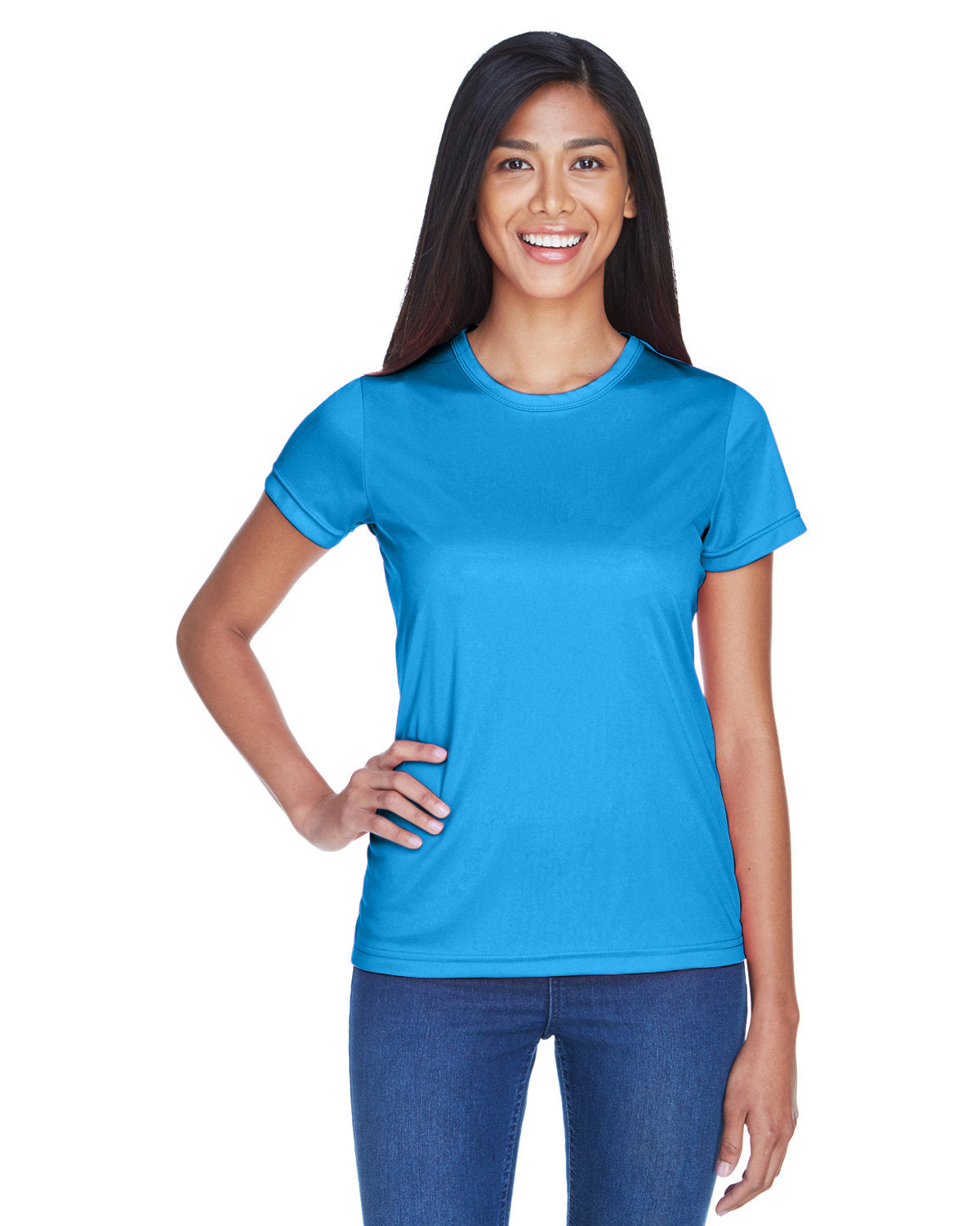Ultraclub 8420l Women’s Cool & Dry Sport Performance Interlock T-shirt - Sapphire