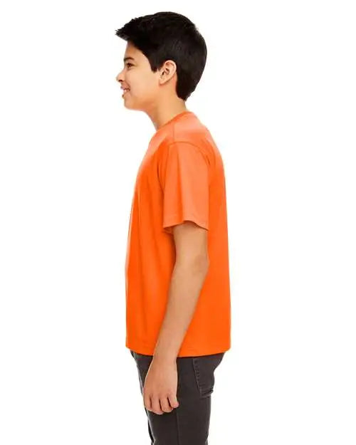 Ultraclub 8420y Youth Cool & Dry Sport Performance Interlock T-shirt - Bright Orange - Xs