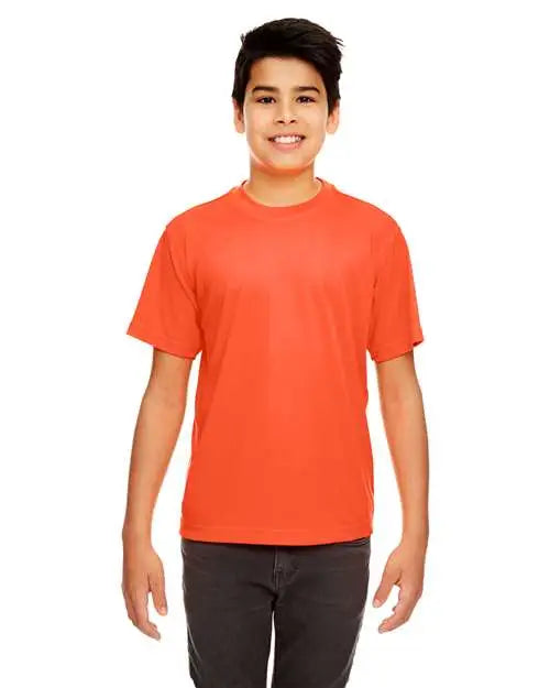 Ultraclub 8420y Youth Cool & Dry Sport Performance Interlock T-shirt - Bright Orange