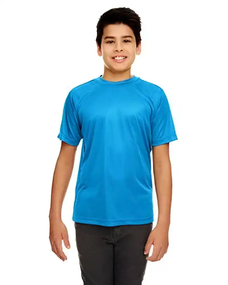 Ultraclub 8420y Youth Cool & Dry Sport Performance Interlockt Shirt Sapphire