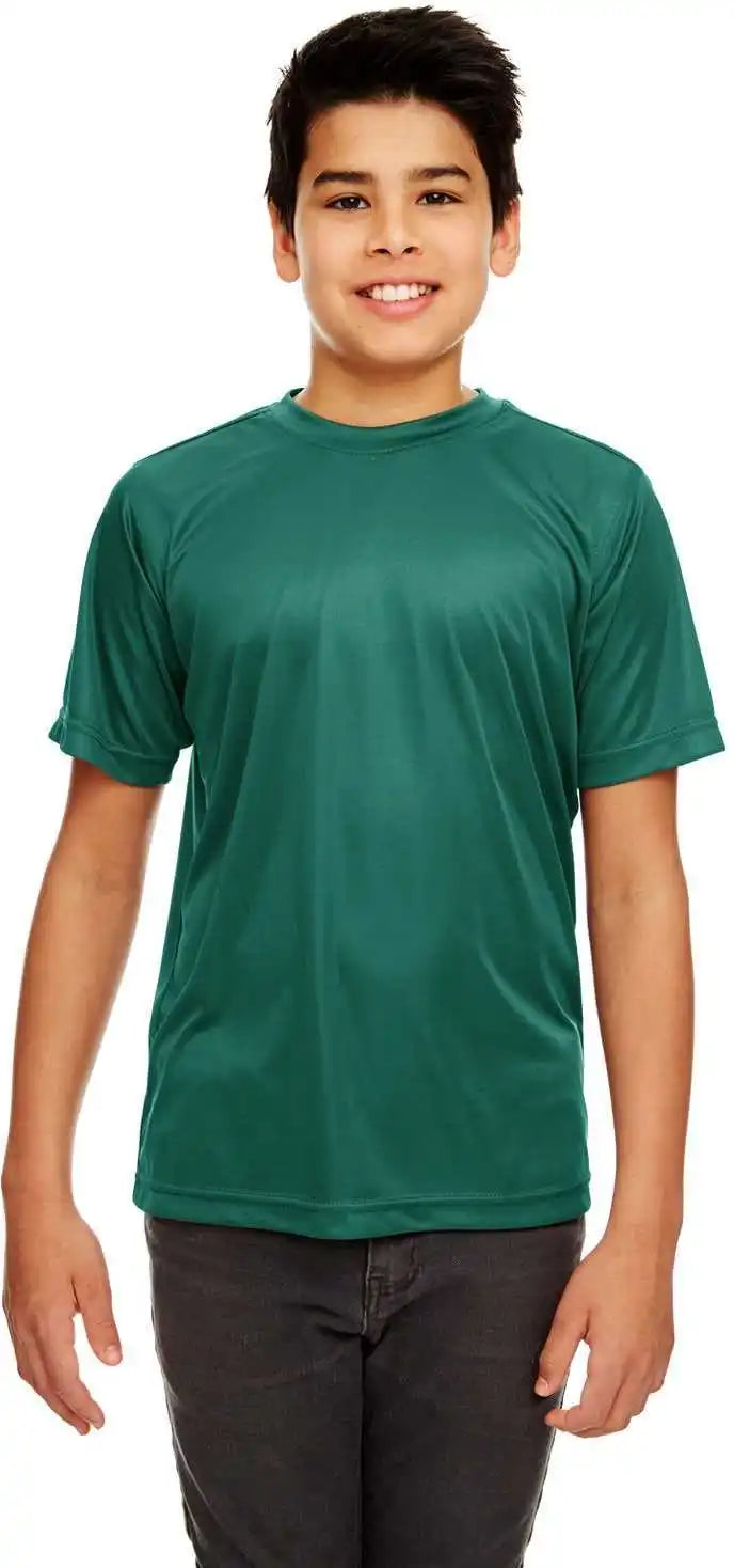 Ultraclub 8420y Youth Cool & Dry Sport Performance Interlockt Shirt Forest Green