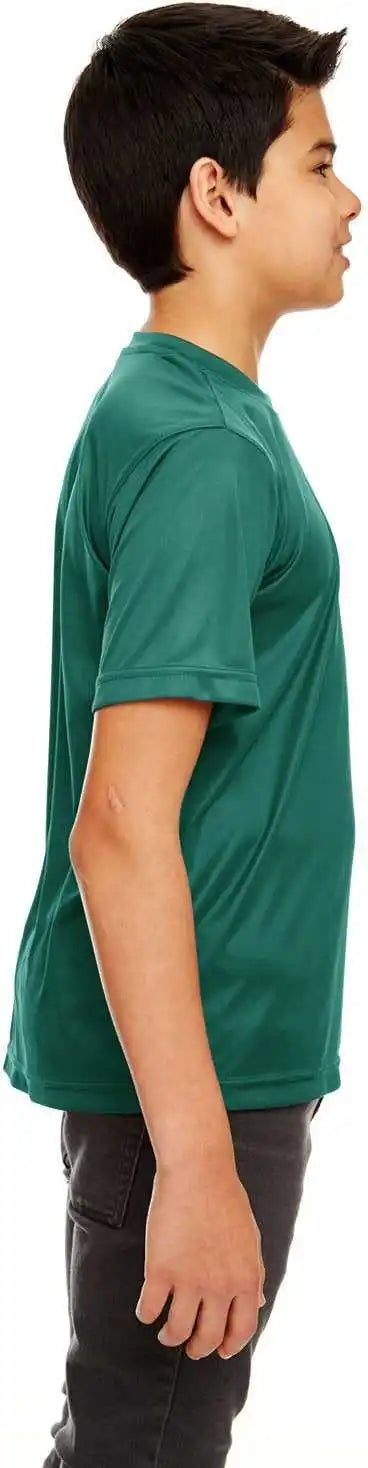Ultraclub 8420y Youth Cool & Dry Sport Performance Interlockt Shirt Forest Green