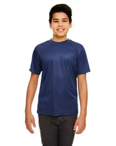 Ultraclub 8420y Youth Cool & Dry Sport Performance Interlockt Shirt Navy