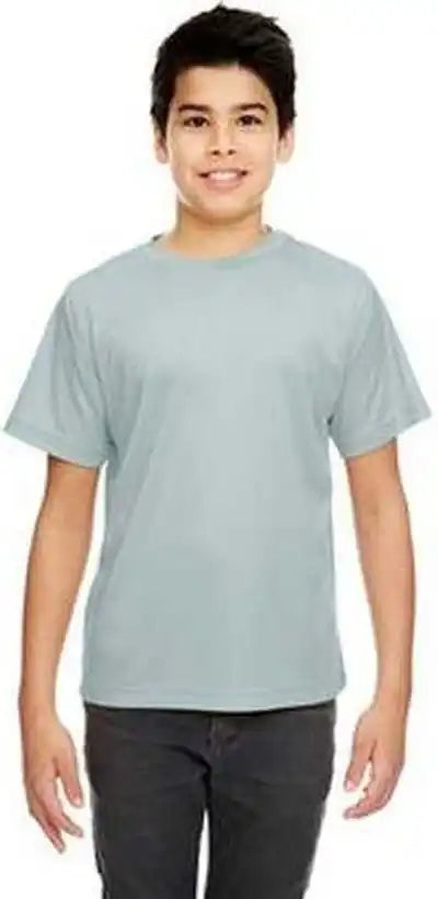 Ultraclub 8420y Youth Cool & Dry Sport Performance Interlockt Shirt Gray