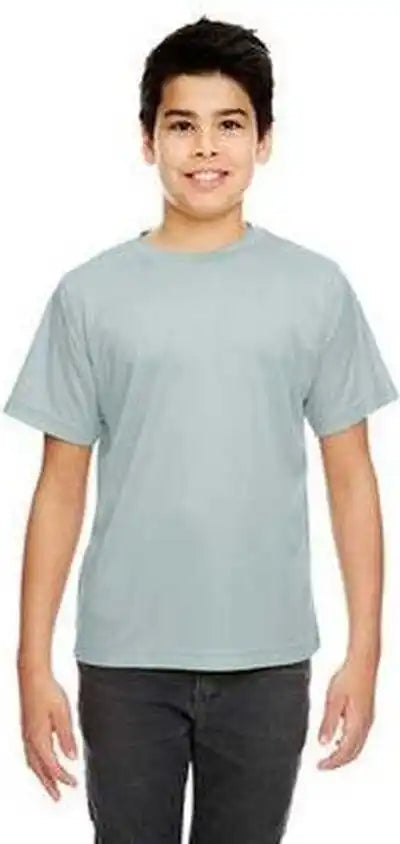 Ultraclub 8420y Youth Cool & Dry Sport Performance Interlockt Shirt Gray