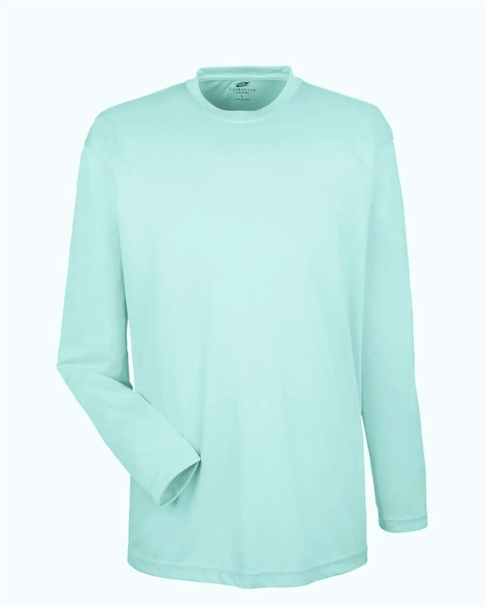 Ultraclub 8422u Men’s Cool & Dry Sport Long Sleeve Performance Interlock T-shirt - 8422 - Sea Frost - Adult Xs