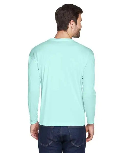 Ultraclub 8422u Men’s Cool & Dry Sport Long Sleeve Performance Interlock T-shirt - 8422 - Sea Frost