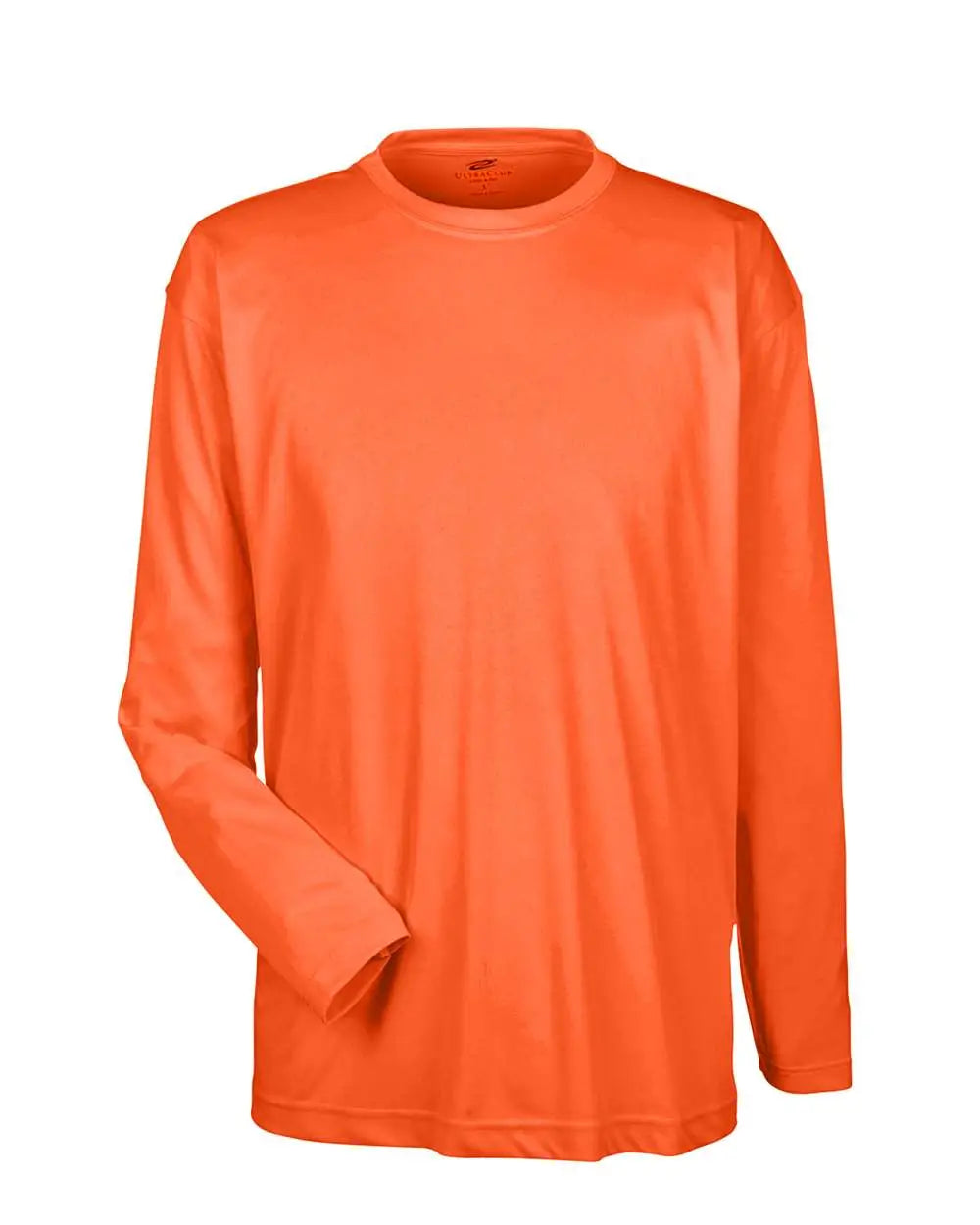 Ultraclub 8422u Men’s Cool & Dry Sport Long Sleeve Performance Interlock T-shirt - 8422 - Bright Orange - Adult Xs
