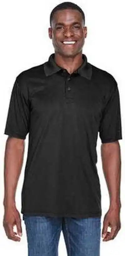 Ultraclub 8425 Men’s Cool &amp; Dry Sport Performanceinterlock Polo Black